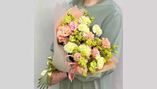 Букет Абрикосовый мохито с&nbsp;эустомой FMART by flowwow