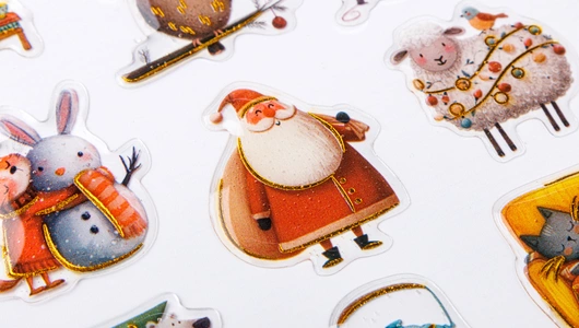 Наклейки "Новогодние" из смолы с голографией