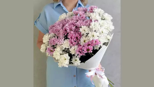 Букет «Сладкий зефир» из&nbsp;11 хризантем FMART by flowwow