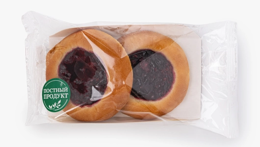 Булочки-кругляшки "Постные" с&nbsp;ягодной начинкой, 2 шт