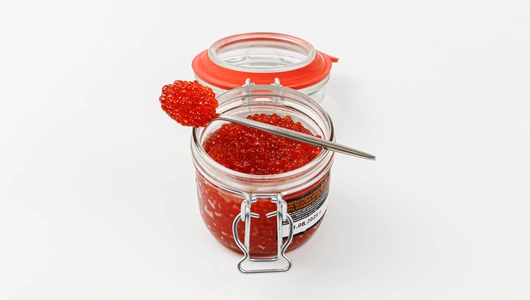 Икра нерки лососевая зернистая соленая ст/б охл., 200 г