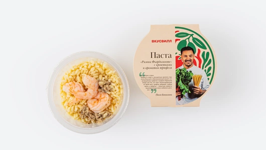 Паста "Ризони Фьордимонте" с креветками и ароматом трюфеля