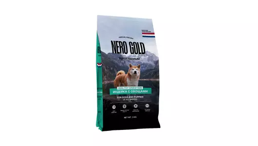 NERO GOLD super premium Полнорационный сухой корм для собак и щенков с мясом индейки и овощами, 3кг