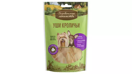 ДЕРЕВЕНСКИЕ ЛАКОМСТВА Уши кроличьи д/мини-пород 15г