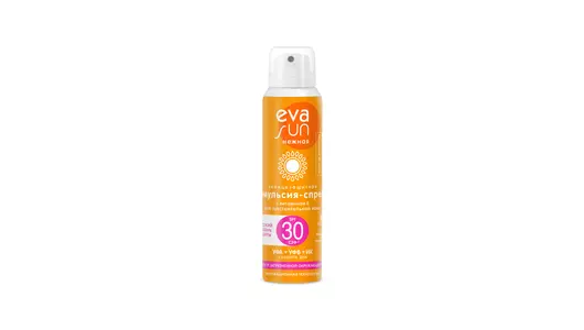 Солнцезащитный спрей Eva Sun с витамином Е для чувствительной кожи SPF-30 120 мл Солнцезащитный спрей Eva Sun с витамином Е для чувствительной кожи SPF-30 120 мл
