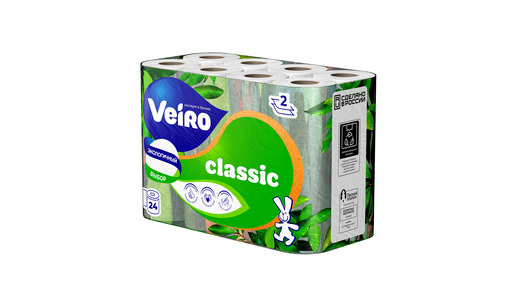 Бумага туалетная Veiro Classic 2-слойная 24 рулона