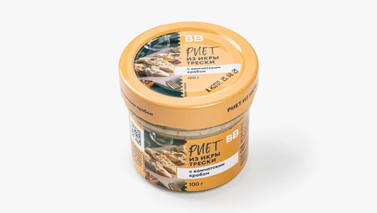 Риет из икры трески с камчатским крабом, 100 г