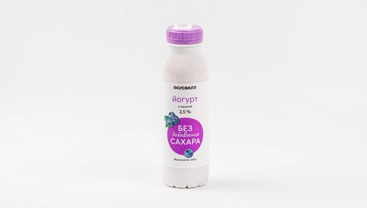 Йогурт питьевой с черникой без доб. сахара 2,5%