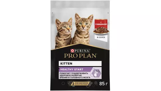 Влажный корм PRO PLAN HEALTHY START для котят, с говядиной в соусе, 85&nbsp;гр