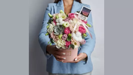 Композиция с&nbsp;суккулентом «Малинка» FMART by flowwow