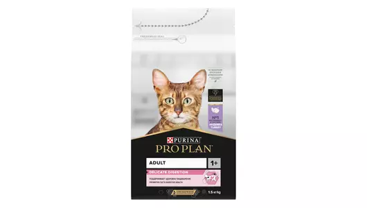 PRO PLAN Delicate Digestion Adult Корм сух.индейка д/кошек с чувствительным пищевар.1,5кг
