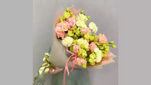 Букет Абрикосовый мохито с&nbsp;эустомой FMART by flowwow