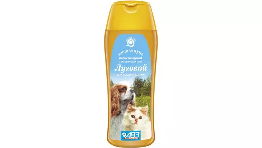 АВЗ Шампунь Луговой 270мл для собак и кошек от блох с экстрактами трав и ланолином