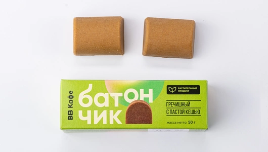 Батончик гречишный с пастой кешью, кафе Батончик гречишный с пастой кешью, кафе