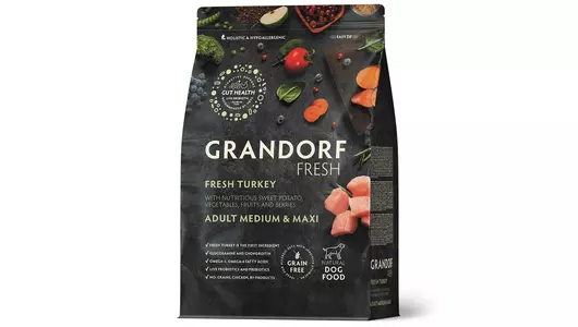 GRANDORF Fresh Med&Maxi Adult Turkey&Potato Корм сух.индейка,батат д/собак сред/круп.пор.3кг