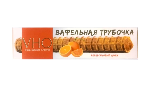 Трубочка вафельная VHQ с апельсиновым джемом 35 г