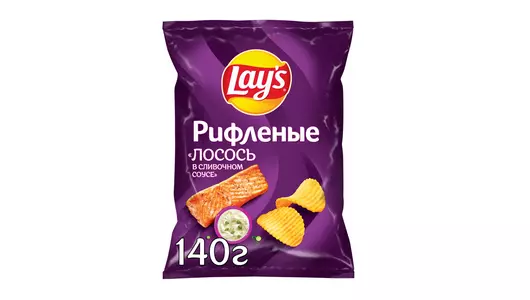 Чипсы картофельные Lay`s Рифленые Сливочный лосось 140 г