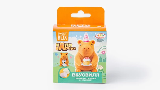 Сладкий бокс с игрушкой и маршмеллоу (Капибара)