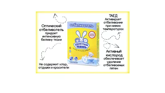 Отбеливатель для детского белья Ушастый нянь порошок 500 г Отбеливатель для детского белья Ушастый нянь порошок 500 г
