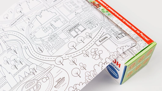 Раскраска "Путешествия по России", рулон Раскраска "Путешествия по России", рулон