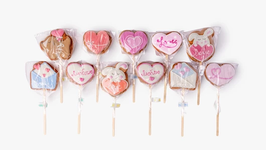Пряник "День влюбленных" на&nbsp;палочке, 1 шт.