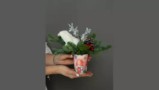 Стаканчик декоративный, зимний