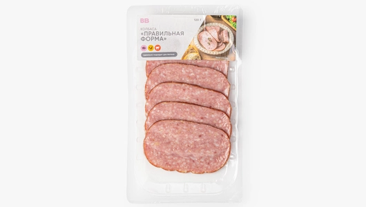 Колбаса "Правильная форма" в/к нарезка 120г