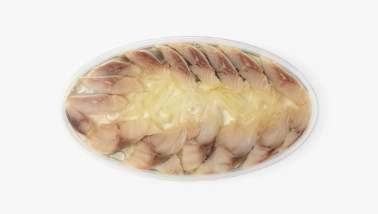 Ассорти из&nbsp;сельди и&nbsp;скумбрии филе-кусочки в&nbsp;масле с&nbsp;луком, 180 г