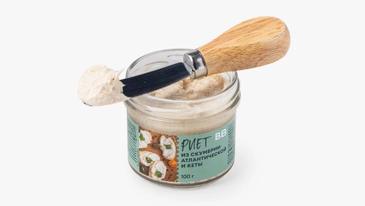 Риет из&nbsp;скумбрии атлантической и&nbsp;кеты, 100 г