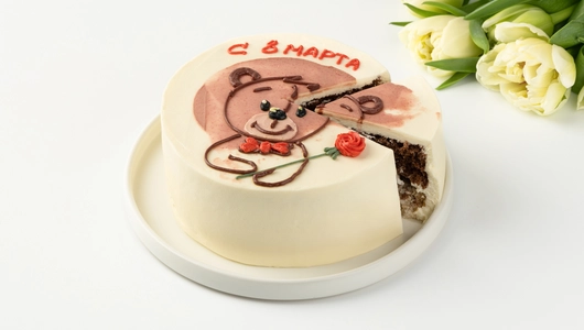 Торт "Плюшевое поздравление" бисквит. с&nbsp;безе и&nbsp;карамелью
