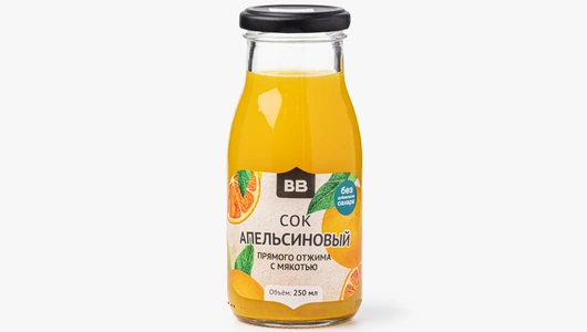 Сок апельсиновый прямого отжима, 250 мл