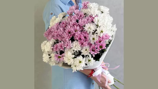 Букет «Сладкий зефир» из&nbsp;11 хризантем FMART by flowwow