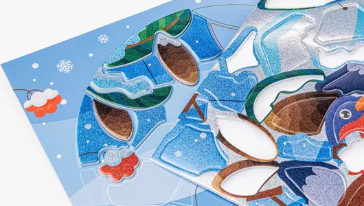 Аппликация-витраж "Снегири"