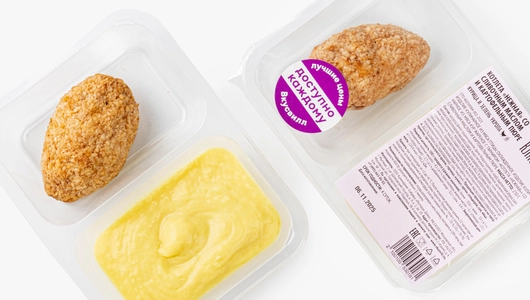 Котлета "Нежная" со сливочным маслом и картофельным пюре