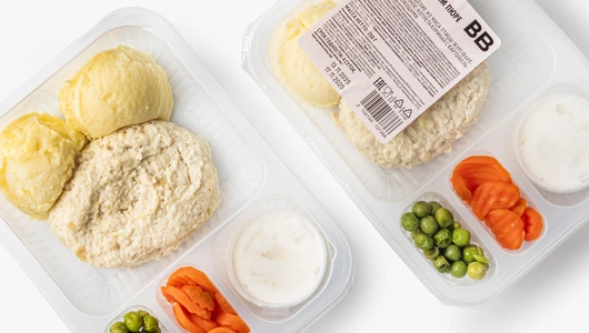 Котлета куриная с карт. пюре и овощами