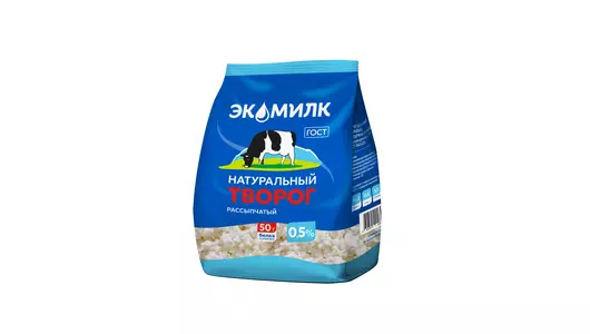 Творог Экомилк натуральный рассыпчатый обезжиренный 0,5% 280 г