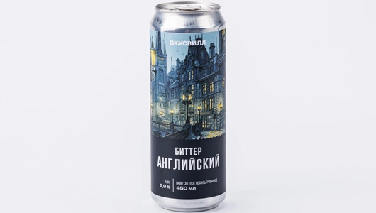 Пиво "Английский Биттер" нефильтрованное светлое ж/б, 450 мл