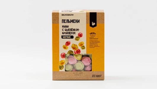 Пельмени мини с цыпленком-бройлером цветные
