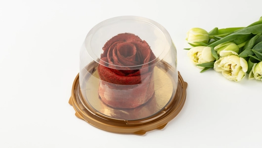 Торт-мини блинный "Роза" малина-клубника