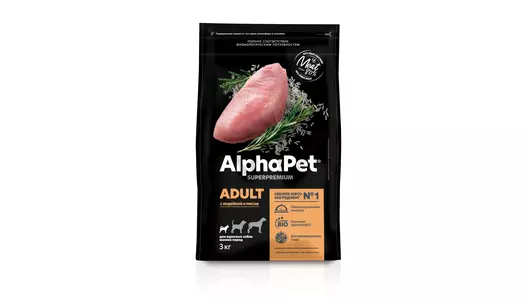 ALPHAPET Adult Корм сух.индейка с рисом д/собак мелких пород 3кг