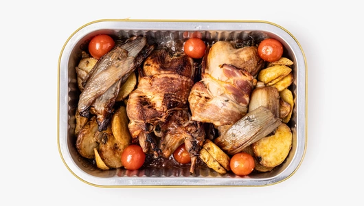 Перепела в&nbsp;беконе с&nbsp;картофелем мини