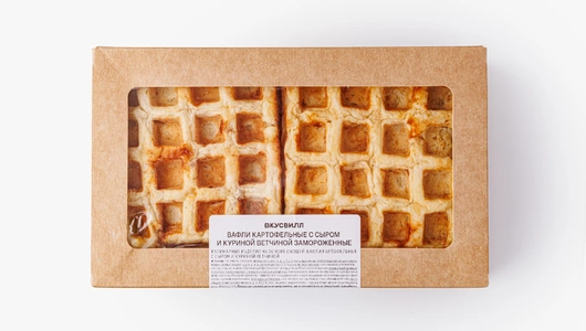 Вафли картофельные с сыром и куриной ветчиной, зам.