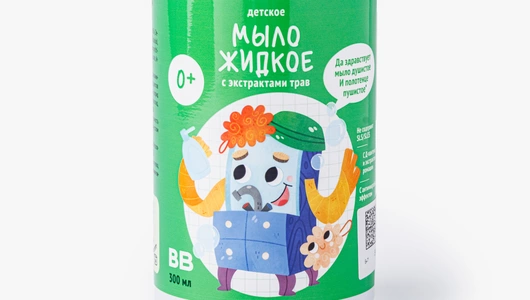 Мыло жидкое детское с антимикробным эффектом с экстрактами трав 0+