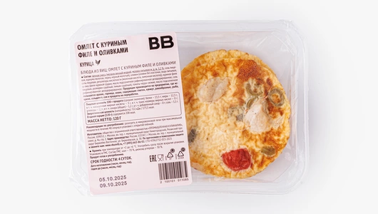 Омлет с куриным филе и оливками Омлет с куриным филе и оливками