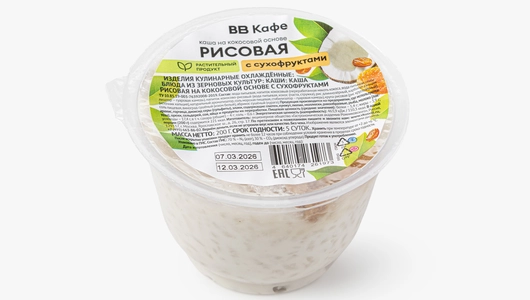 Каша рисовая на&nbsp;кокосовой основе с&nbsp;с/фрукт, кафе