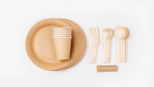 Набор посуды одноразовой "Крафтовый" на 6 персон Набор посуды одноразовой "Крафтовый" на 6 персон