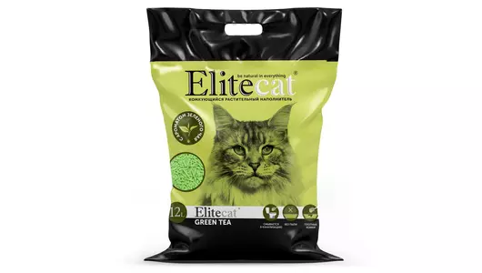 ELITECAT Наполнитель комкующийся, растительный «Tofu Green Tea», 12л