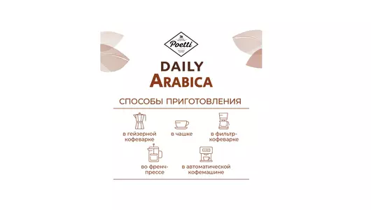 Кофе в зернах Poetti Daily Arabica 250 г