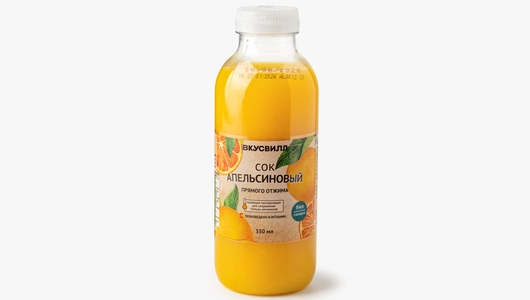 Сок апельсиновый прямого отжима, 330 мл