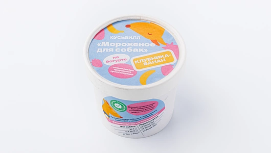 Мороженое КусьВилл йогуртовое для собак: клубника-банан